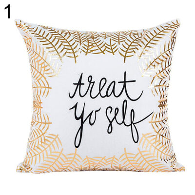 

Gilding Leaves Letter Pillow Protector Case Cushion Cover Sofa Bedding Articles