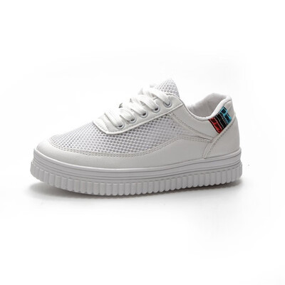 

HOT Women Sneakers Fashion Breathble Vulcanized Shoes Pu leather Platform Lace up Casual Whiter 35 _43
