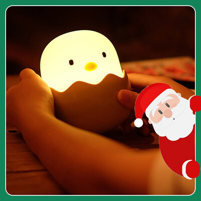 

Fun play birthday gift girl Christmas gift for girlfriend to send children to shake the eggshell chicken with sleeping lights animal silicone lamp pat the night light feeding lamp warm yellow light