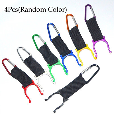 

4x Aluminum Water Bottle Holder Buckle Hook With Carabiner Clip For Outdoor Camp