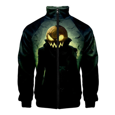 

Toponeto Mens Halloween Print Zipper Sportswear Long Sleeve Coat Jacket Outwear