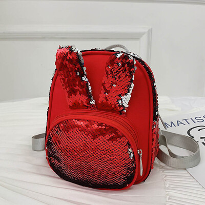 

Rabbit Ears Backpack Sequin Cute Cartoon Bag Children Kids School Gift