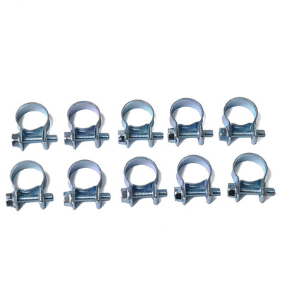 

10PCSSet Fuel Line Pipe Hose Clamp Hose Tube Fastener Clip 15-17mm Circular Pipe Clamp Air Water Tube Clips