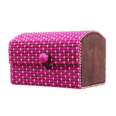 

〖Follure〗Ring Necklace Earrings Bamboo Wooden Jewelry Storage Boxes Hot Pink