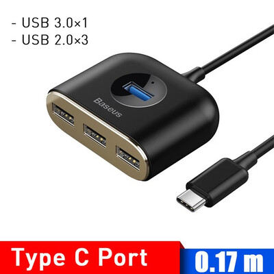 

Baseus square round 4 in 1 USB HUB Adapter for MacBook Pro Surface Pro Type-C USB to USB 30 for tablets