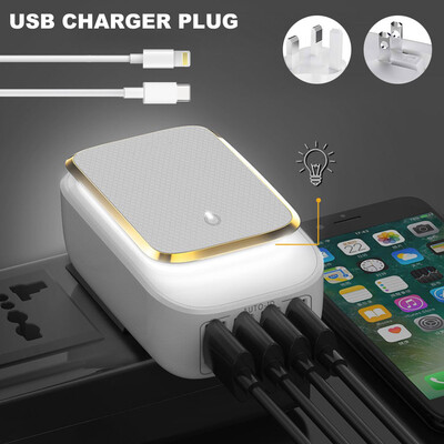 

USB charger plug LED touch night light