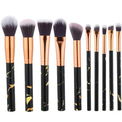 

10pcs Makeup Brush Set Foundation Powder Marble Make Up Brush Tool Kits Professional Women Brushes Eye Shadow Eyeliner Soft