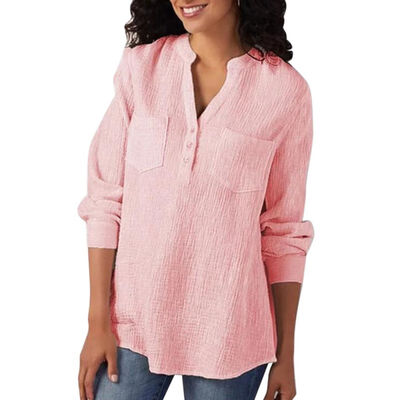

Plus Size 3XL Women Blouse Office Lady Solid Color Autumn Concise Stylish Casual Shirt Wild Long Sleeve Pocket Blouse