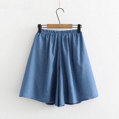 

Women Elastic High Waist Shorts Fashion Feminino Denim Shorts for Women Loose Straight Girls Blue Short Jeans