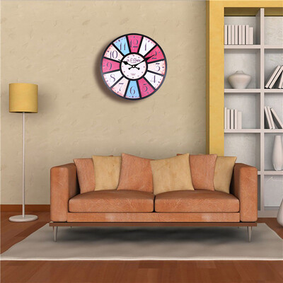 

Gobestart Creative Wooden MDF 3D Wall Clock Farmhouse Decor Wall Clocks Large Decorative