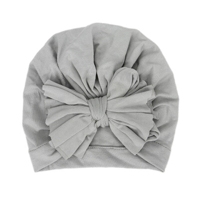 

All Season Sweet Baby Girl Hat With Bowknot Comfortable Cute Solid Color Candy Color Baby Turban Cap Elastic Infant Accessories