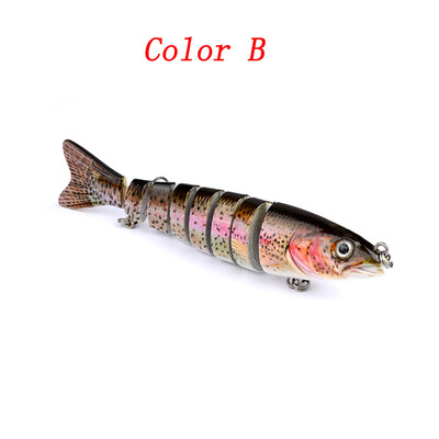

123cm Artificial Fishing Lure Bait 3D Eyes 8 Segments 2 Hooks Fish Lures Sea Fishing Swimbait Crankbait Tackle