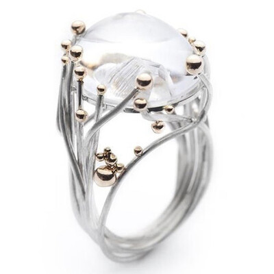 

Vogue Noble Natural Gemstone White Diamond Ring Wedding Party Engagement Women Jewelry