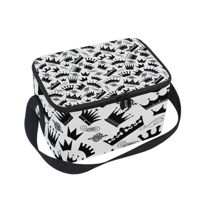

ALAZA Lunch Box Black Crown Insulated Lunch Bag Large Cooler Tote Bagfor Men Women