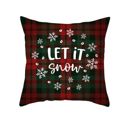 

177in Double-sided Decorative Christmas Theme Checked Throw Pillow Case Red Green Black Plaid Cushion Cover for Sofa Car Home