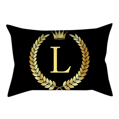 

〖Follure〗Pillow Cover Black&Gold Letter Pillowcase Sofa Cushion Cover Home Decor