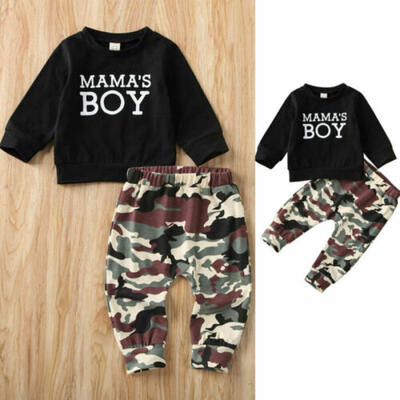 

2PCS Baby Kids Boys Cotton Long Sleeve Tops Pants Outfits Clothes Set Xmas Gift