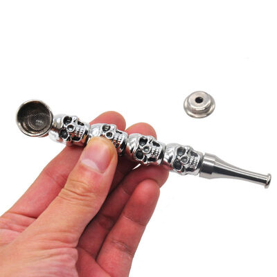 

Premium Skull Zinc Alloy Metal Smoking Pipe 128MM Metal Bowl Metal Smoking Hand Spoon Pipe Tobacco Fit Dry Herb Pipes smoking