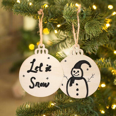 

Tailored Wooden Tags Christmas Balls Decor Art Crafts Ornaments DIY Scrapbooking 30pcs