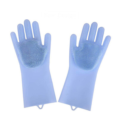 

Toponeto Magic Reusable Silicone Gloves Cleaning Brush Scrubber Gloves Heat Resistant BU