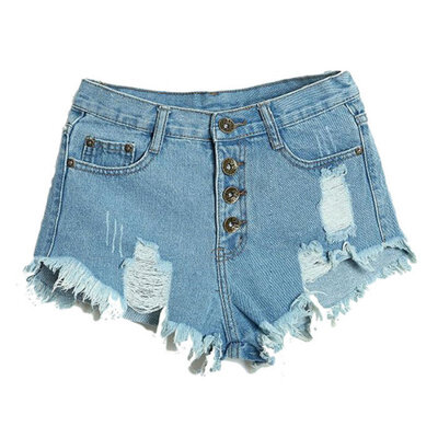 

Women Summer Sexy Irregular High Waisted Shorts Fashion Slim Fit Denim Jeans Shorts