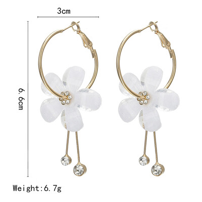 

Fashion All-match Sweet Flower Shape Exquisite Elegant Crystal Dangle Earrings
