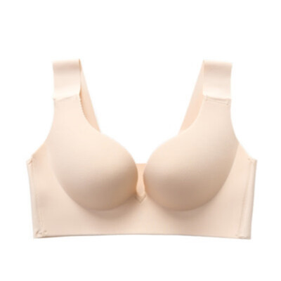 

Women Bra Push Up Sexy Leisure Seamless Solid Color Smooth No Steel Ring Deep V Gathered Adjustable Underwear