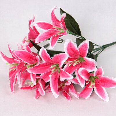 

Lily Flower Artificial Lilies Bouquet 10 Heads Wedding Floral Home Decor Flower Real Touch Wedding Flower bouquet