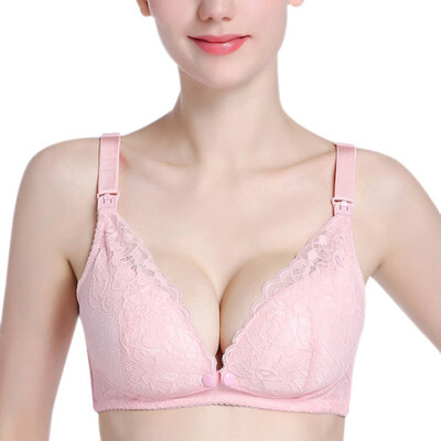 

Women Solid Sexy Lace Bra Breast Bra Front Hasp Easy Wear Bras Underwear Wire Free Bra New Arrival