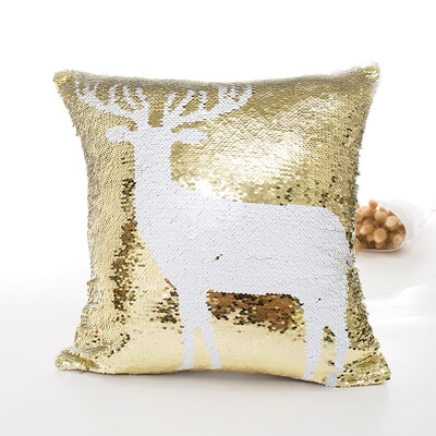 

Tailored Merry Christmas Color Glitter Sequins Throw Pillow Case Cafe Home Decor Cushion