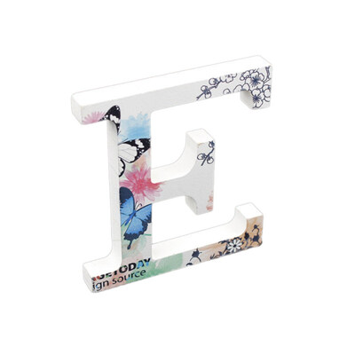 

Retro Butterfly Print English Letter Ornaments Decorations Bar Cafe Wooden Craft