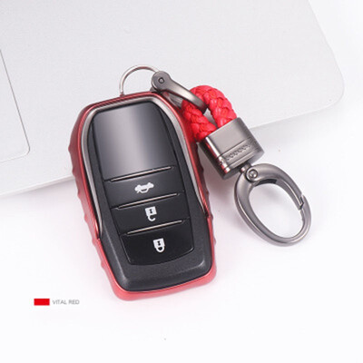 

Soft TPU Car Key Case For AT Toyota Camry Highlander Prado Corolla RAV4 Car Key Cover Shell Car Keychain