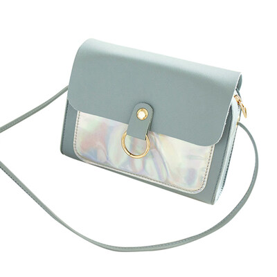 

Women Flip Cover Color Block Pathchwork Square Shoulder Crossbody Bag Pouch