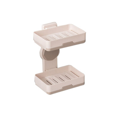 

1pc Doppio Strato di Sapone Dish Holer Auto Adesivo Doccia Del Bagno Porta Sapone A Parete di Sapone Rack di Stoccaggio Box Per