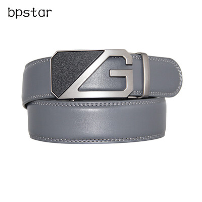 

bpstar Mens automatic buckle real leather belt