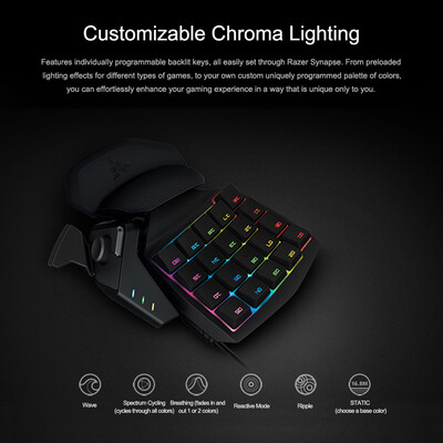 

Razer Orbweaver Chroma Mechanical Keyboard 30 Progammable Keys Wired Gaming Keyboard One-hand RGB Backlit Black