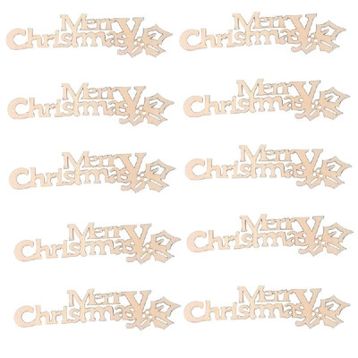 

Natural Wooden Christmas Pattern Craft Accessories Scrapbooking For Handmade Sewing Home Decoration DIY 10PCS