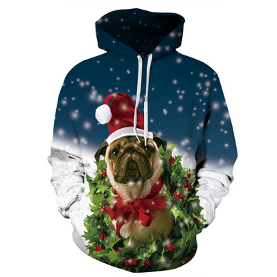 

Tailored Women 3D Print Christmas Xmas Sweatshirt Pocket Pullover Hoodie Family Matching