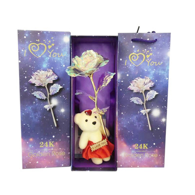 

24K Foil Plated Rose Valentines Day Creative Gift Gold Rose With Photo Frame Lasts Forever Love Wedding Decor Lighting Rose