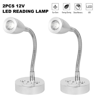 

12V LED Reading Lamp Spot Light with Switch For Boat Van Caravan Motorhome