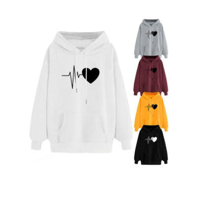 

US Women Hoodie Sweatshirt Hooded Sweater Coat Pullover Long Sleeve Jumper Tops