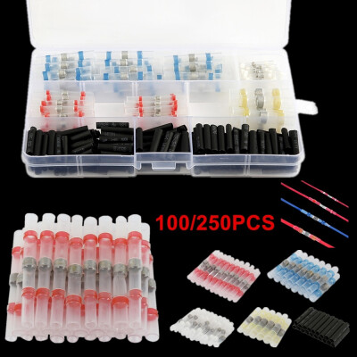 

NEW 100250PCS Waterproof Insulated Heat Shrink Connectors Solder Seal Wire Connectors Kit