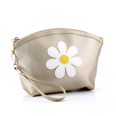 

Tailored Fashion Women Flower Leather Zipper Handbags Cosmetic Bag Makeup Pouch Purses