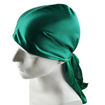 

10 Colors Long Tail Silky Durags Bandana Head Wrap Soft Pirate Cap For Women Men