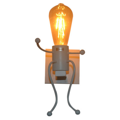 

Gobestart Vintage Industrial Robot Wall Lights Sconce Lamp Light Fittings For Kids room