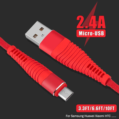 

Mzxtby 24A Micro USB Cable Nylon Braided 123m Fast Charging Data Cable for Samsunge Huawei HTC Android Xiaomi redmi cable
