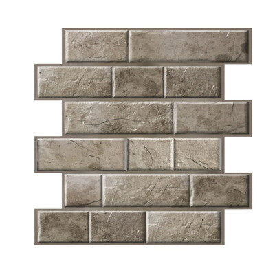 

Brown Square Mosaic Self-Adhesive Waterproof TV Background Cafes Home Bedroom Tile Sticker Wall Decals
