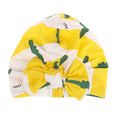 

Swimming Hats Girl Cartoon Print Bow Anti-slip Hat Children Headwear Sportswear Accessories