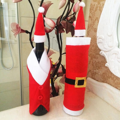 

Fashion Santa Table Decor Wine Bottle Cover Xmas Christmas Bottle Cap Party Gift