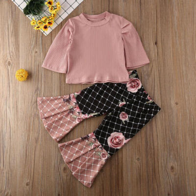 

US Toddler Kids Baby Girls T-shirt Tops Pants Leggings Outfits Clothes Tracksuit